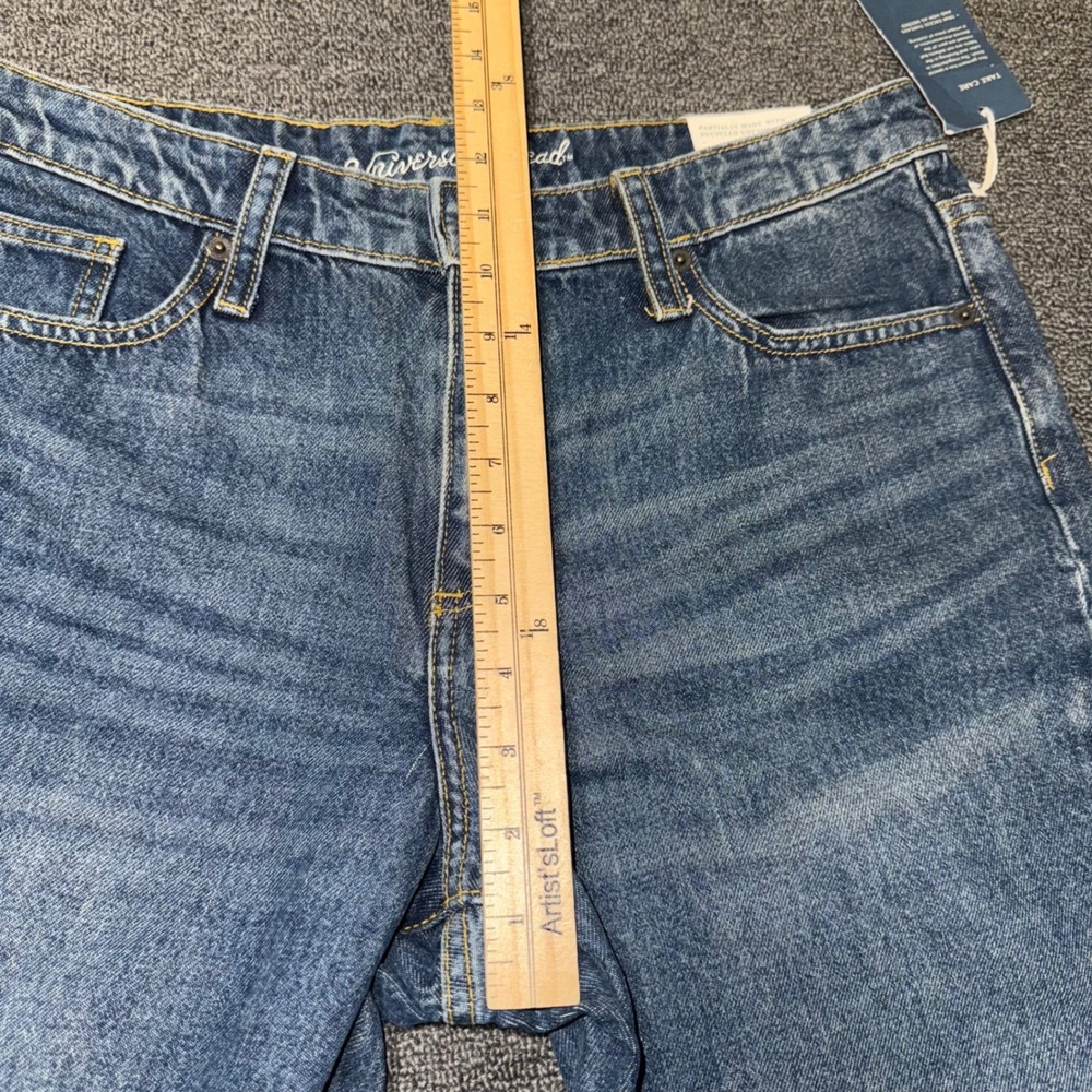 Universal Thread Womens High-Rise Straight Jeans Blue 10/30R Raw Hem 100% Cotton - Picture 9 of 10